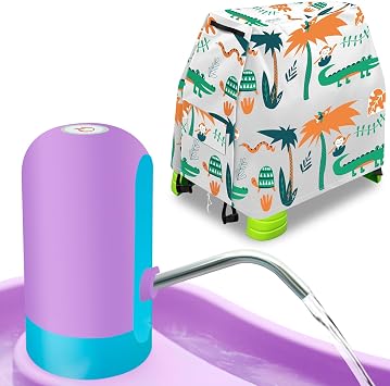 Intoypad Water Table Pump and Cover Set Rechargeable Water Pump & Waterproof Cover for Step2 Outdoor Kids Play Tables Summer Backyard Water Toys Accessories