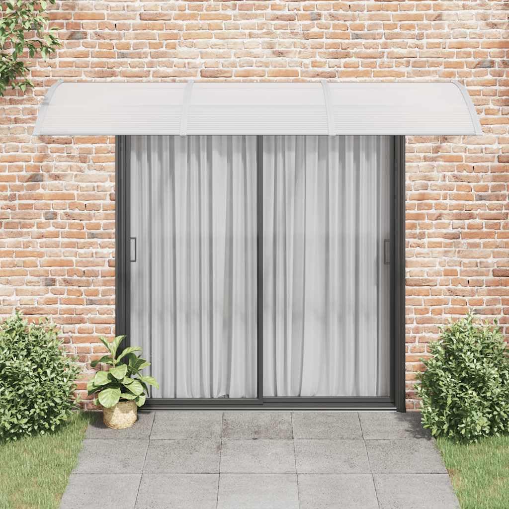 Tettoia per Porta d'Ingresso in Policarbonato Grigio 300x100 cm | Copertura protettiva ideale per riparare l'ingresso della veranda e il balcone da pioggia e grandine tutto l'anno.