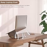 Support pour ordinateur portable en bois, support pour ordinateur ergonomique pour bureau, Riser pour ordinateur portatif, support de carnet compatible avec MacBook Pro/Air, Dell, HP, Lenovo et tous les ordinateurs portables (10-17 pouces), Walnut
