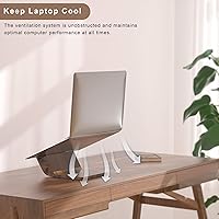 Vista 3 de Wooden Laptop Stand, Ergonomic Computer Stand for Desk, Portable Laptop Riser, Notebook Stand Holder Compatible with MacBook Pro/Air, Dell, HP
