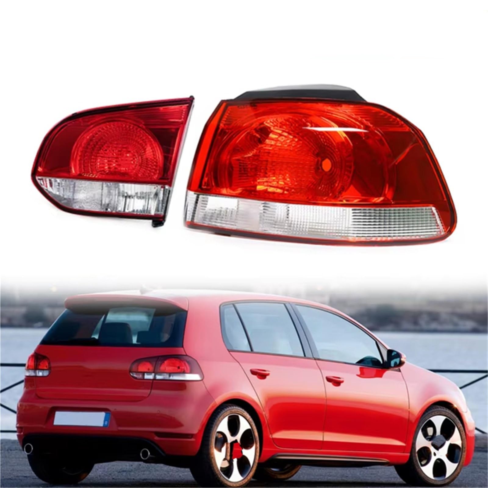 Lampada Posteriore Compatibile Con Per Golf Mk6 Per Golf 6 Hatchback 2009 2010 2011-2013 Fanale Posteriore Fanale Posteriore Retromarcia Lato Guida Senza Lampadina(Outside Right)