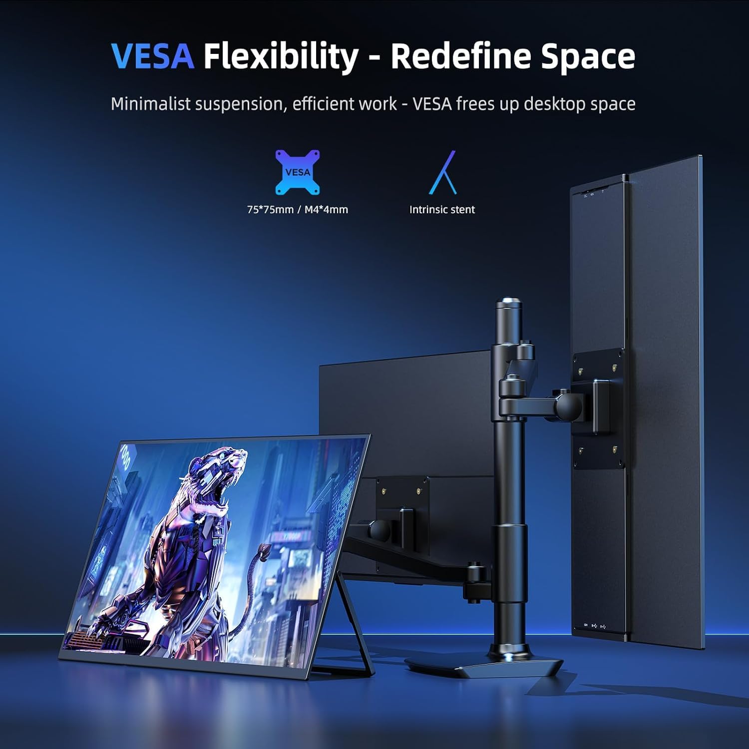 EVICIV Monitor Portatile 18,5 Pollici 120Hz Grande Portable Monitor 1080P 125% sRGB 2000:1 FHD IPS con Supporto/VESA/Mini HDMI/USB-C Schermo da Gioco Eye-Care per Laptop/PC/Cellulare/Game Consoles