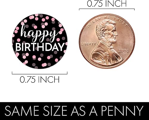 Miniatura 3 de Calcomanías de caramelo de besos de chocolate rosa, negro y blanco para fiesta de 50 cumpleaños, 180 unidades