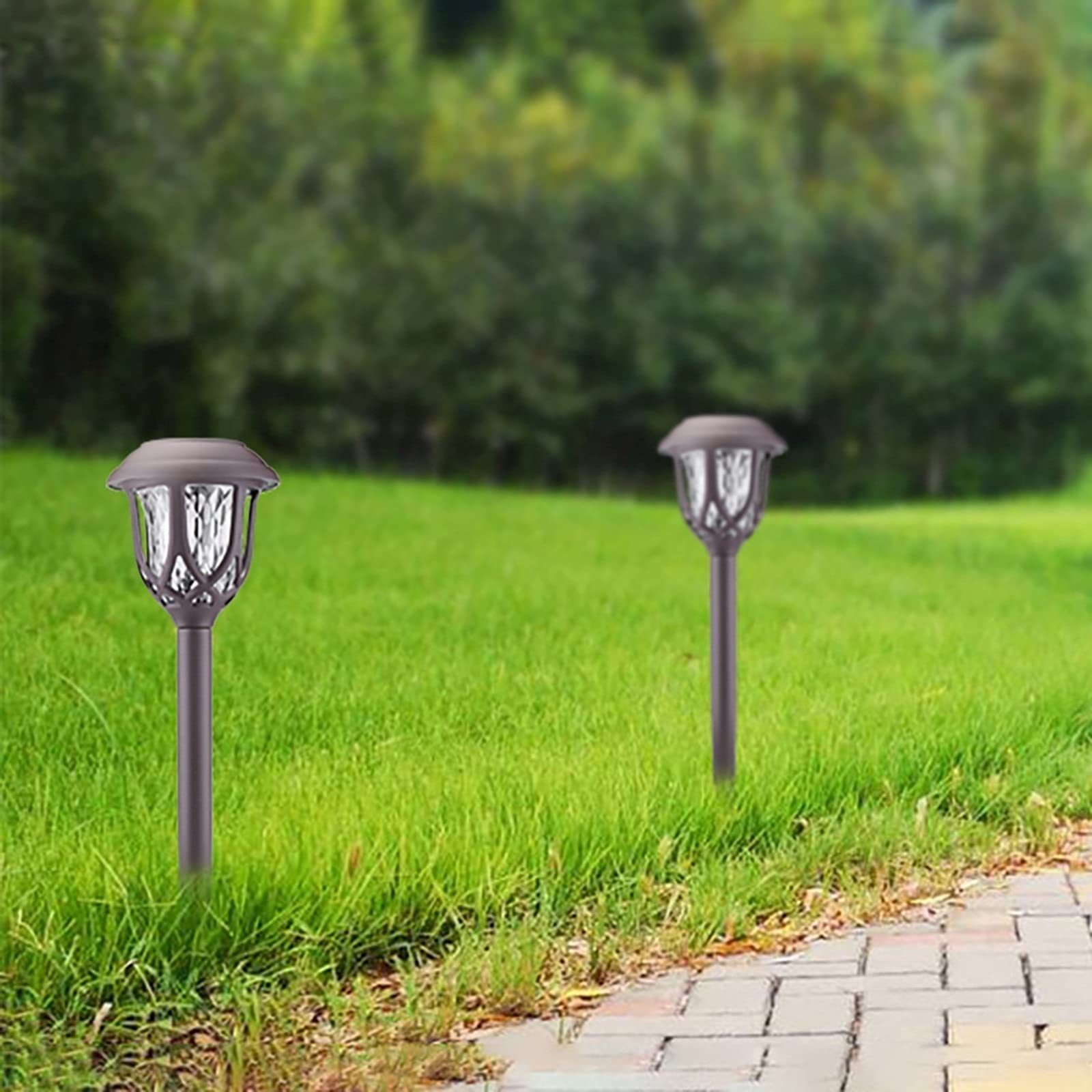 4 Packungen Solar-Wegeleuchten for den Außenbereich, wasserdichte solarbetriebene Gartenhofleuchten for Gehwege, Gehwege, Auffahrten Lampen (Color : Multicolor)
