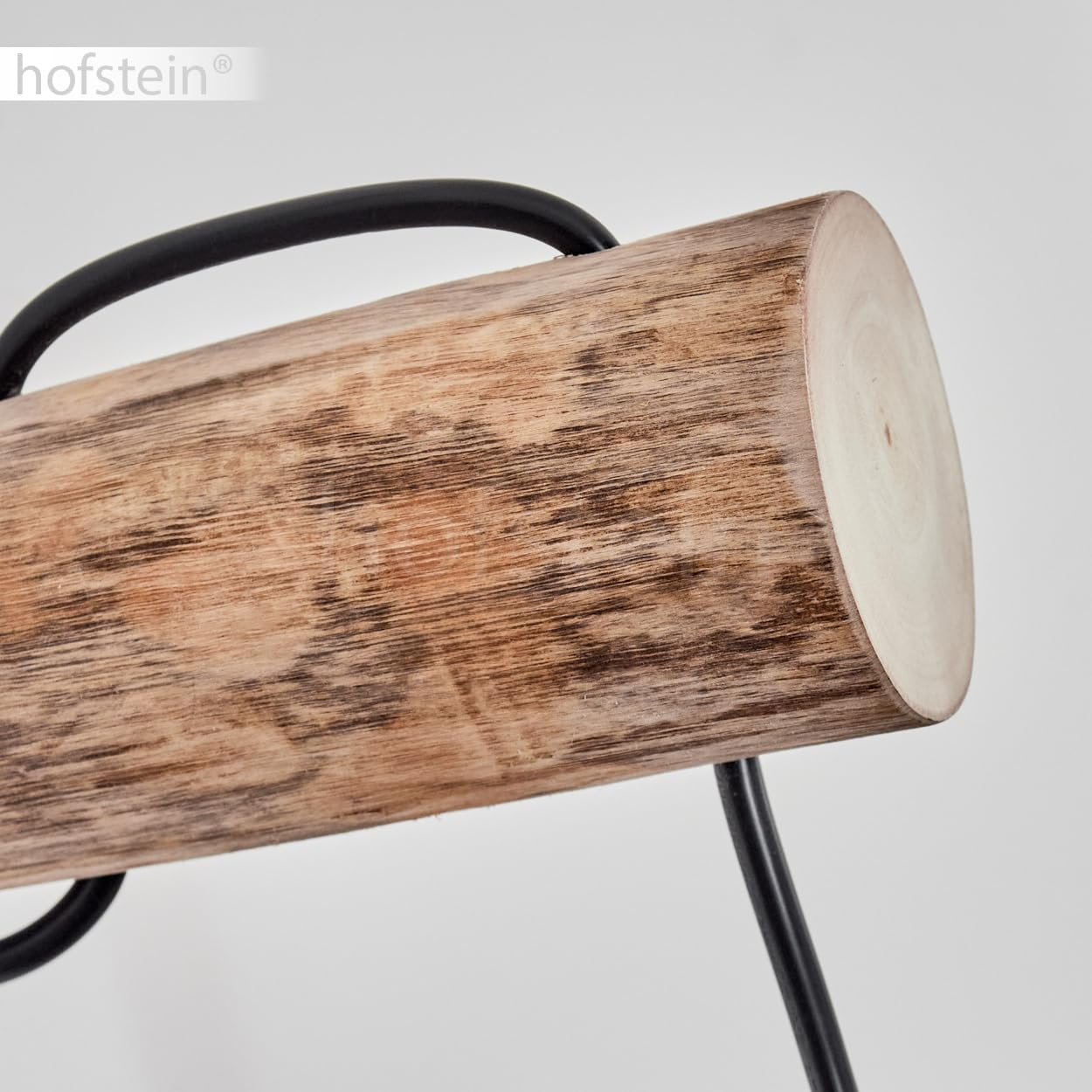 Wandleuchte Koyoto, Wandlampe aus Metall/Holz/Glas in Schwarz/Natur/Chrom/Klar, Leuchte im Retro/Vintage-Design mit Schirm aus Glas (Ø 15 cm) u. An/-Auschalter am Gehäuse, 1 x E27, ohne Leuchtmittel