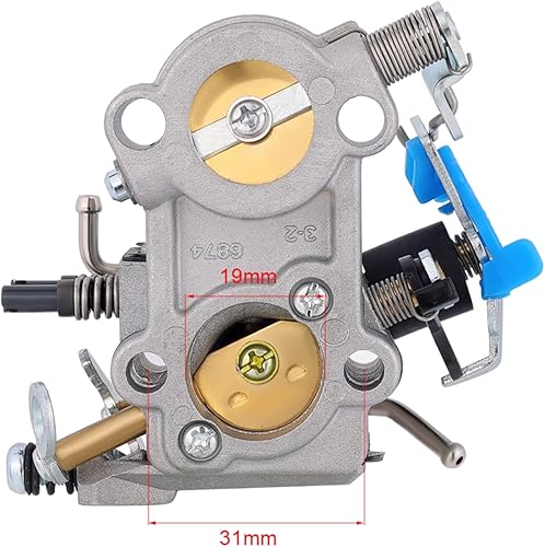 Miniatura 2 de Powtol 544883001 WTA-29 Carburador para Husqvarne 460 461 455 Piezas de motosierra Rancher con kit de mantenimiento de filtro de aire 537255701