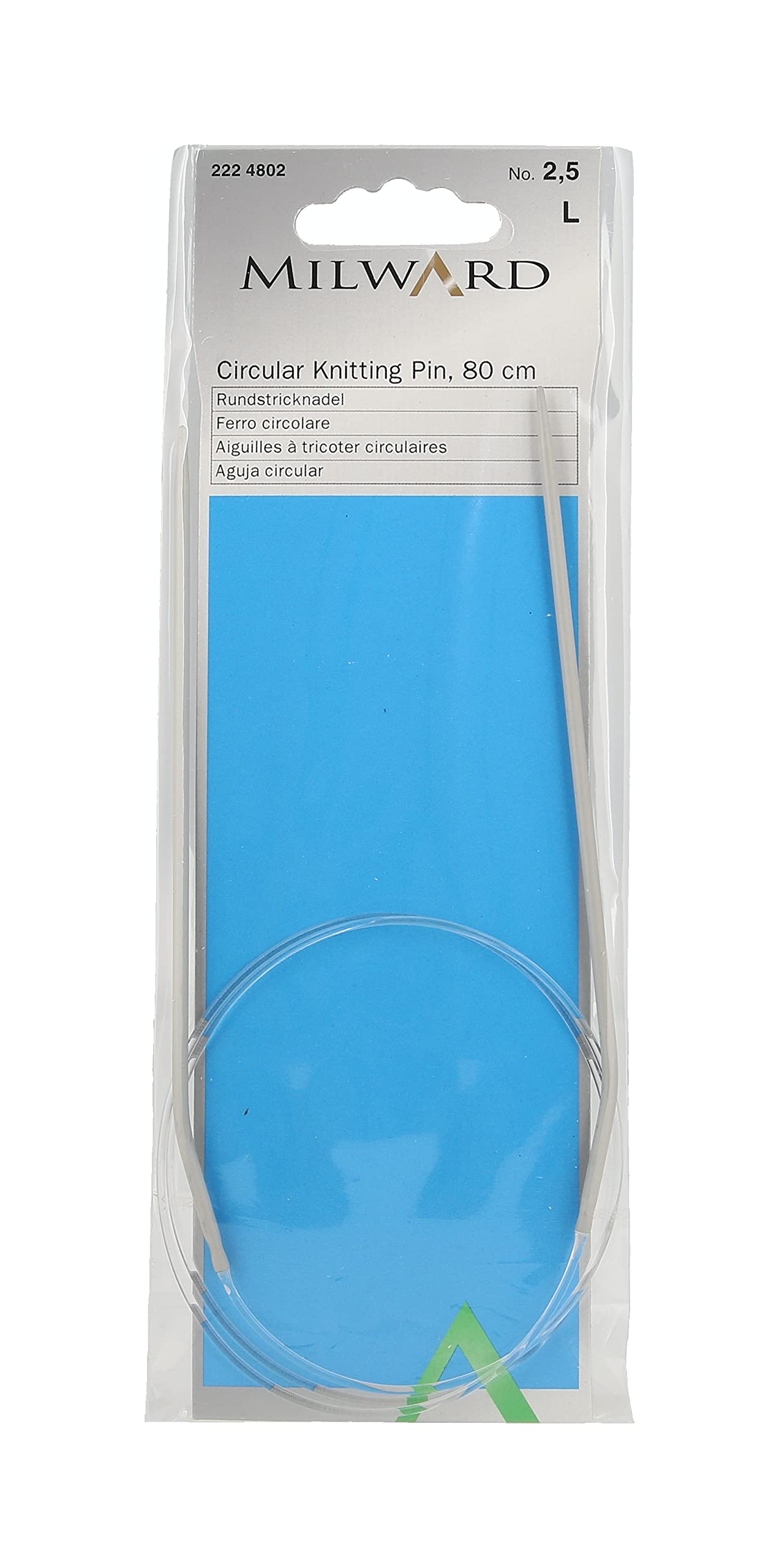 Fixed Circular Knitting Needles, 80cm, 2.5mm