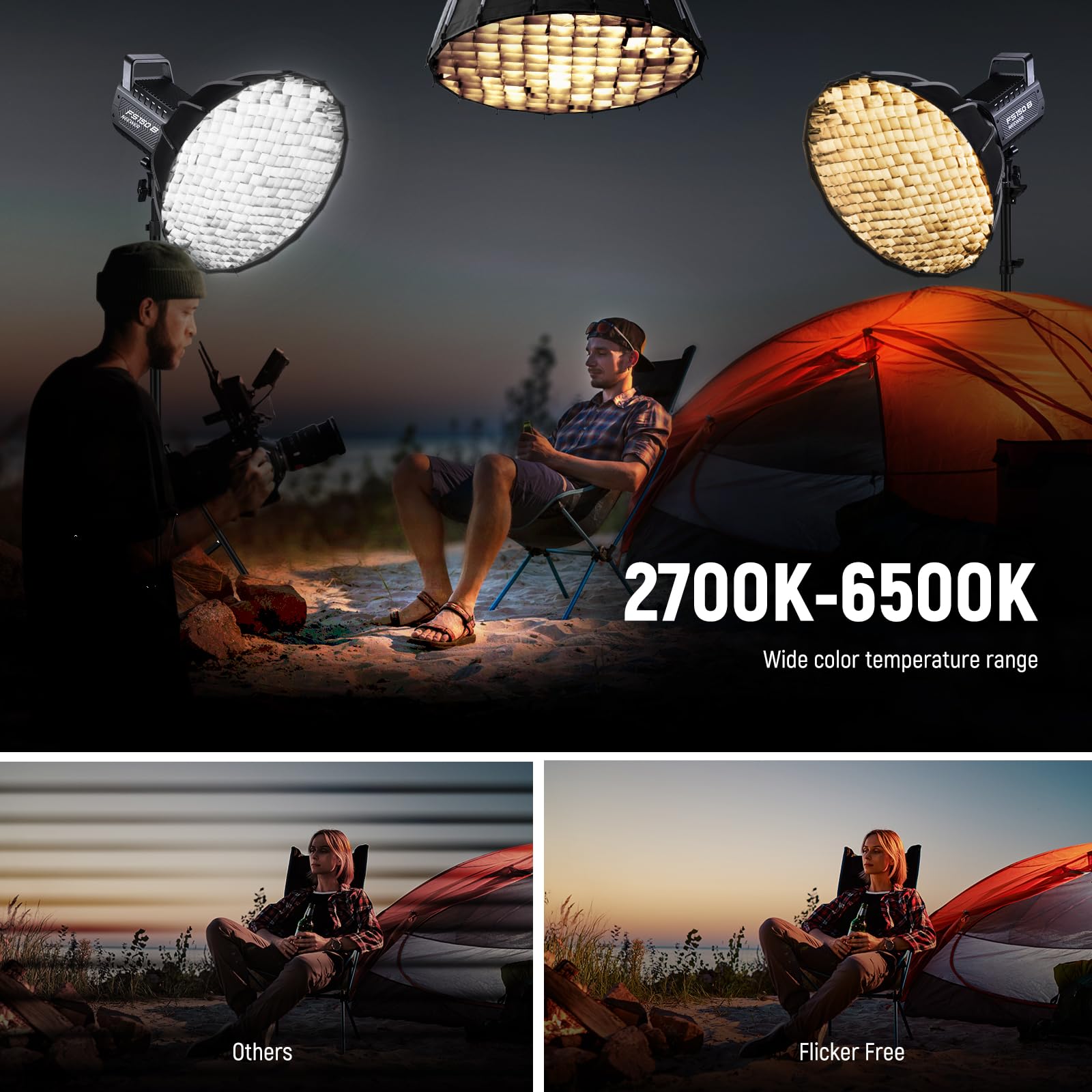 NEEWER FS150B LED Studio Video Light 2.4G/APP Control, 130W Bi Color COB Illuminazione in uscita continua con panno di pulizia per la fotografia Registrazione video 4 curve di oscuramento/2700K-6500K