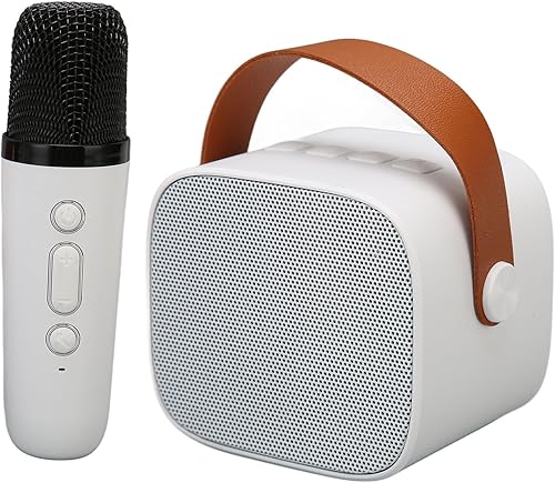 Asixxsix Máquina de karaoke con altavoz Bluetooth y micrófonos inalámbricos, estéreo HD, recargable, portátil, con 6 efectos de sonido para niños y