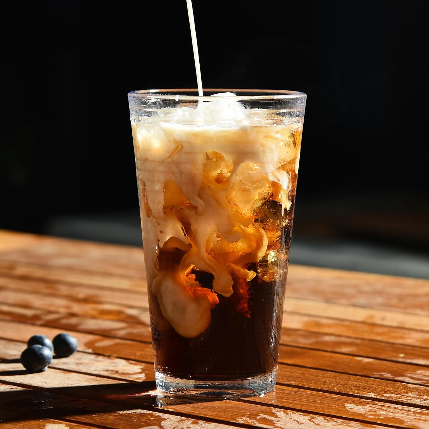 ALINK 16 oz Drinking Glasses, Set of 6 Highball Glasses, Ribbed Glassware Glass Cups, Water Glasses for Beer, Iced Coffee Cups, Cocktail Glasses, Wine, Iced Tea, Dishwasher Safe - Image 4