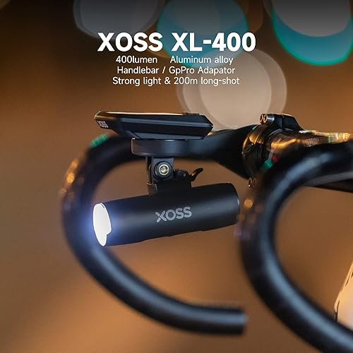 Miniatura 2 de XOSS Luz de bicicleta para montar por la noche, faro de bicicleta recargable USB con 5 modos, luz de ciclismo impermeable para carretera, montaña,
