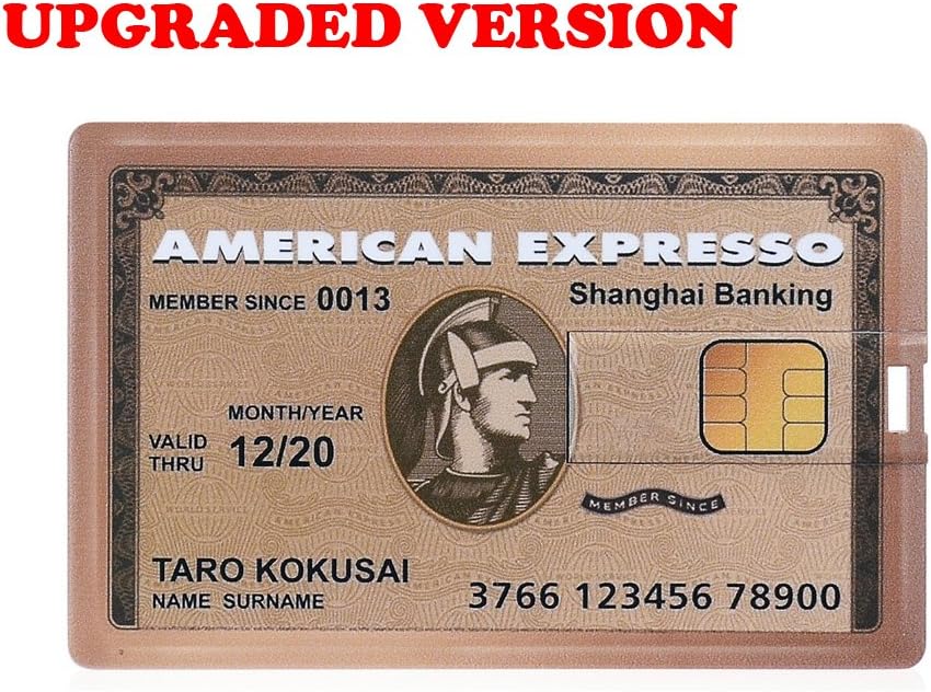 Tusheng USB Flash Drive 2.0 Credit Card Flash Drive 16 GB Waterproof Portable Memory Stick Tiny Pen Drive Golden(Upgraded Version)