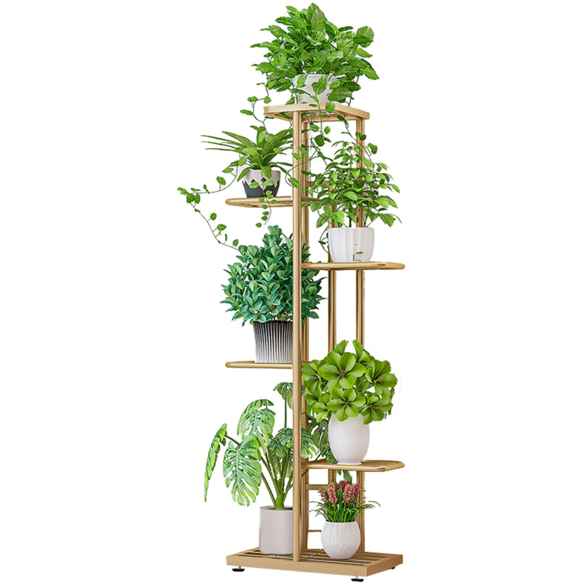 SnamicE Plant Stand 6 Tier Iron Art Plant Stand 7 indivual Unit Shelving Flower Pot Storage Rack for Balcony Garden Indoor,