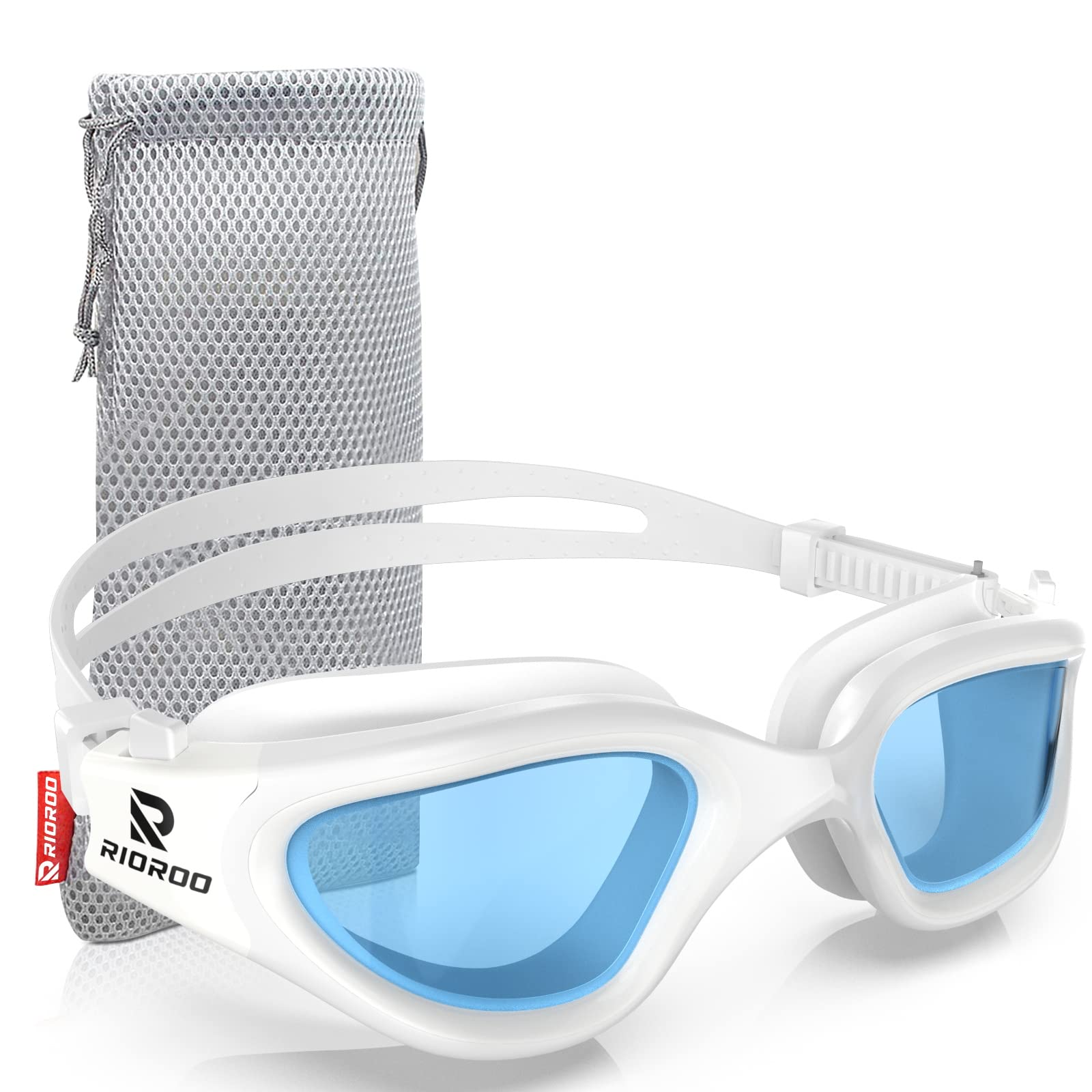 RIOROO Schwimmbrille, Erwachsene Polarisierte Schwimmbrille Geeignet für Frauen und Männer/Leckfrei/Klar Weitwinkel/UV Beständig/Anti Nebel Bequemes Teenager Schwimmen