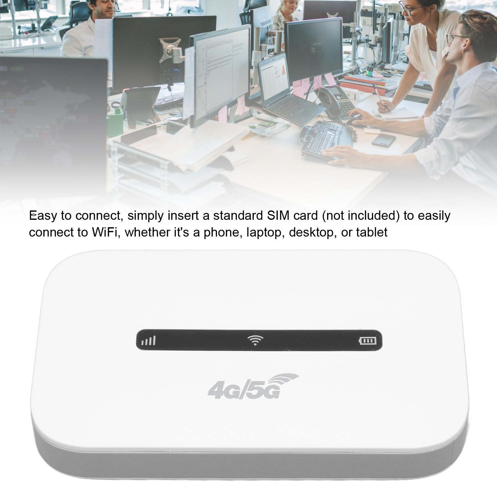 Routeur Portable 4G LTE Débloqué - Hotspot Mobile WiFi 300 Mbps, Connexion jusqu'à 10 Appareils, Compact pour Voyage, Maison et Bureau