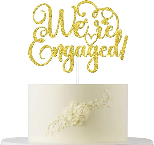 Decoración para tartas con texto en inglés "We're Engaged", decoración de despedida de soltera, decoración para tartas de compromiso, suministros de