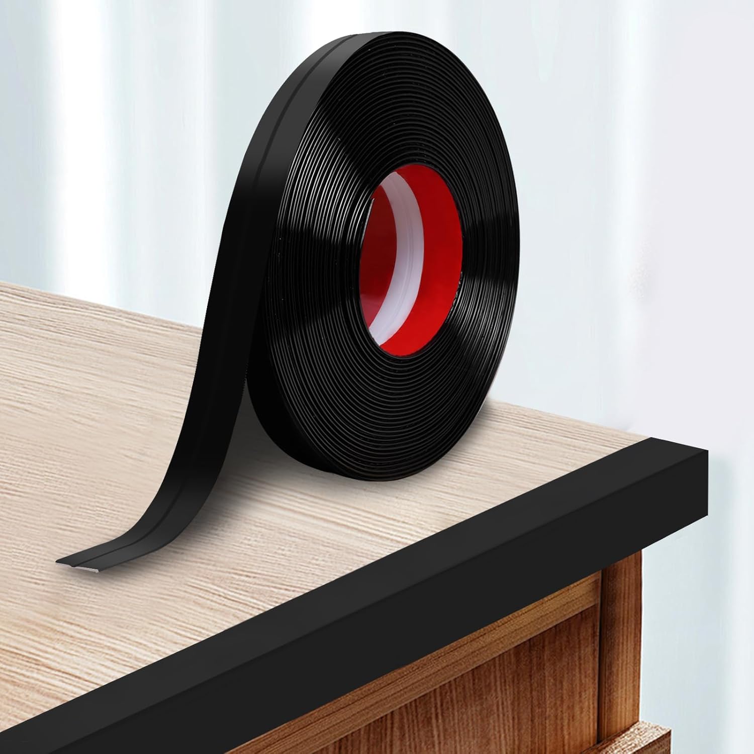 Storystore Wall Corner Protector Moulding Trim 2.4 in x 42.7 Ft,Peel and Stick Corner Moulding Trim, Self Adhesive Corner Guards Edge Protector for Wall Edge Corner, Countertop,Black