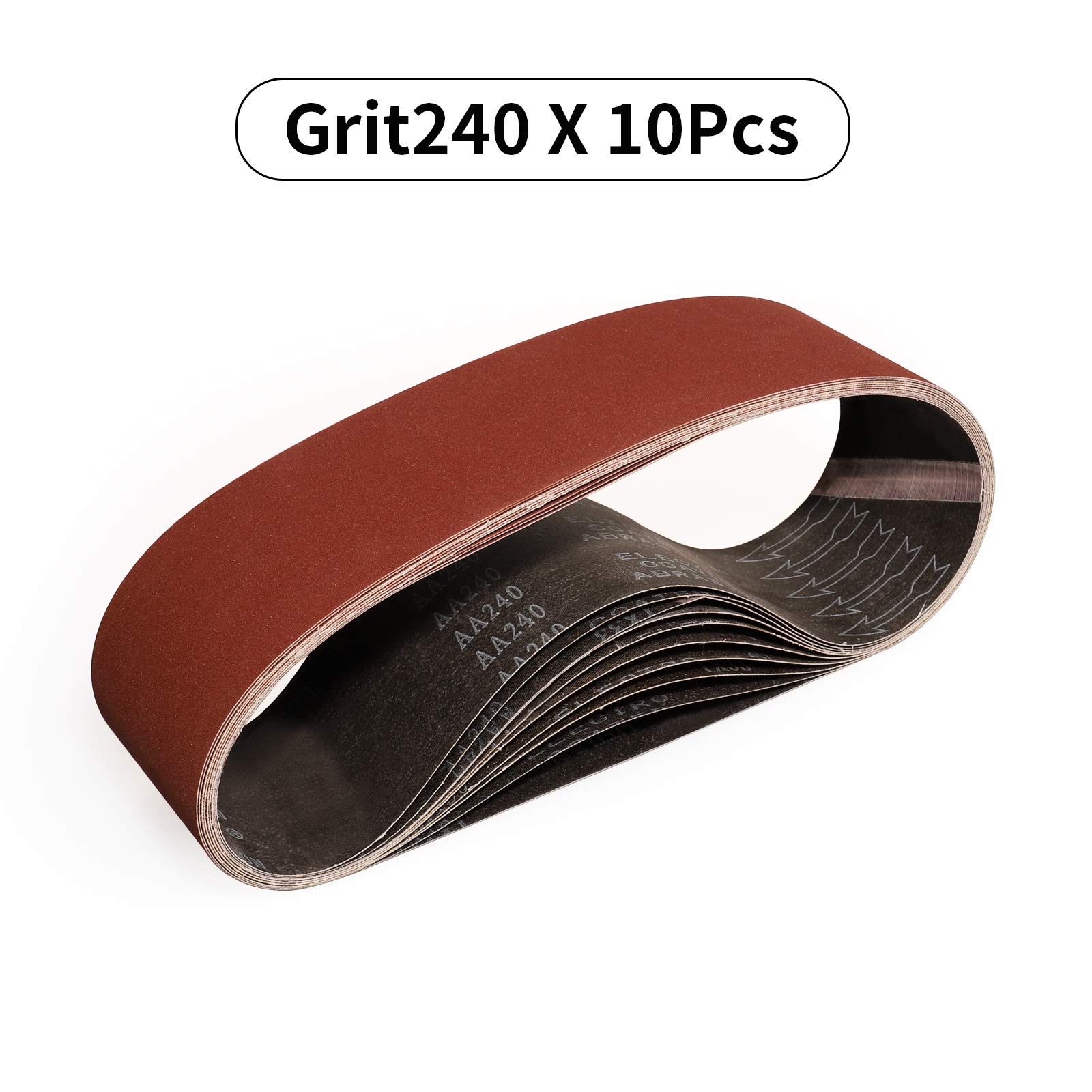 Bandes Abrasives 100x915 Mm Grain 80 - Lot De 8 Pour Ponceuse à Bande Sruhrak