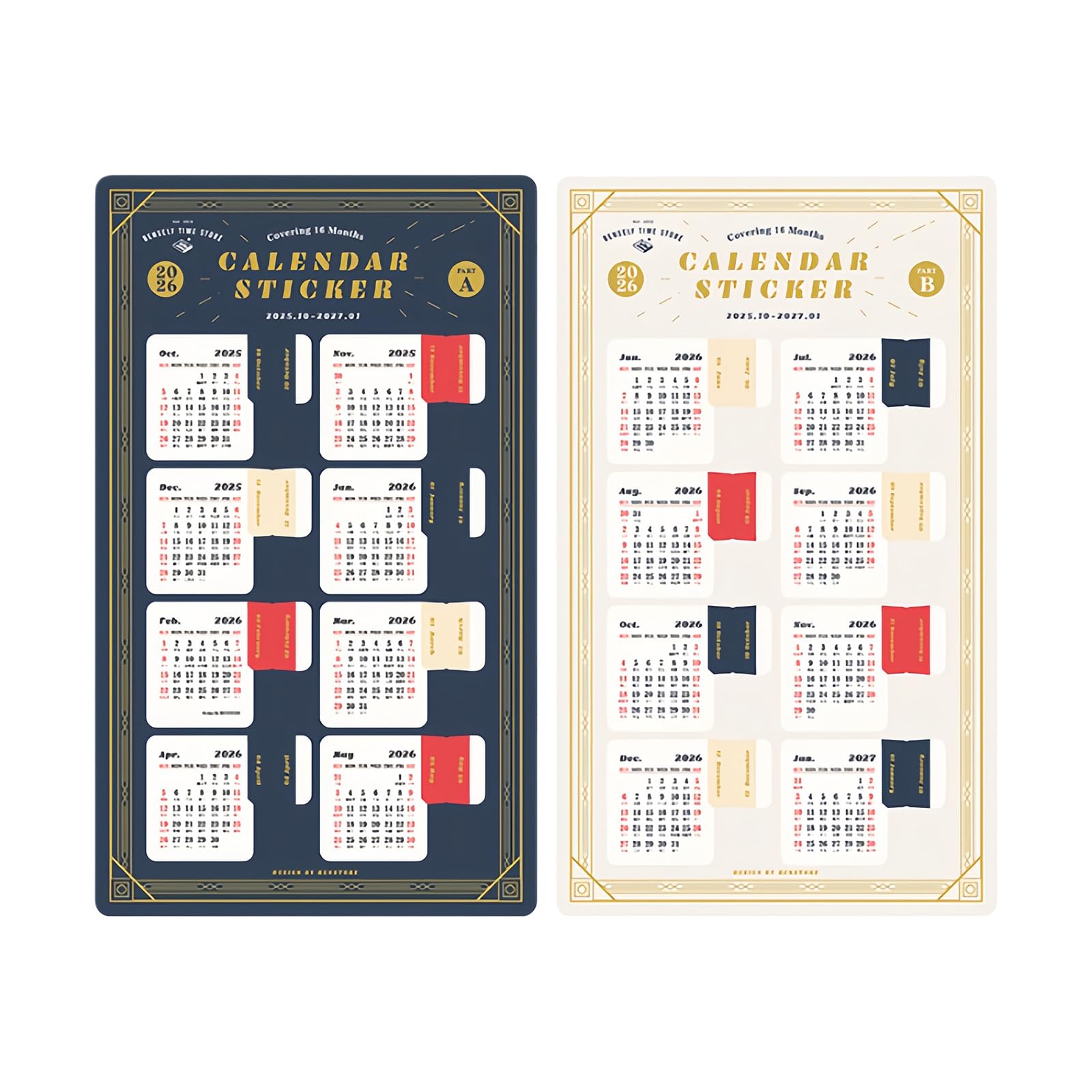 Msioytog Selfs Adhesive Tab Stickers Monthly Calendar Indexes Tab for Planners, Journal, Notebook, Agendas Organizers Supplies Calendar Stickers Monthly Indexes Planner Adhesive Divider