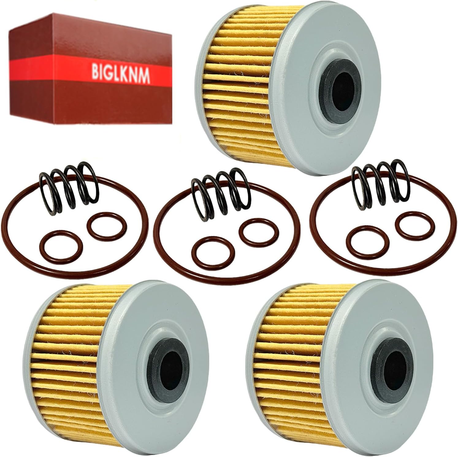 Oil Filter & Spring O-Ring for Honda Fourtrax 250 300 400 XR250R XR250L XR350R XL250R XR350R XR400R XR650R NX250 NX650 TRX300-3 Pack,15410-KF0-305 15412-KF0-010 Oil Filter