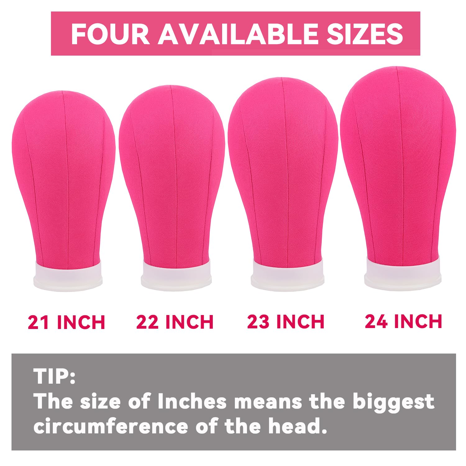 Leeven 23 Inch Canvas Block Head for Wigs Display Making Stayling Poly Mannequin Wig Head With C Stand,Wig Cap,Hair Clips,T Needle,C Needles Rosy Mannequin Head for Wigs