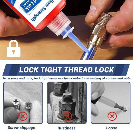 Thread Lock, 50ml Locktight Threadlock, Medium Strength Thread Lock Blue