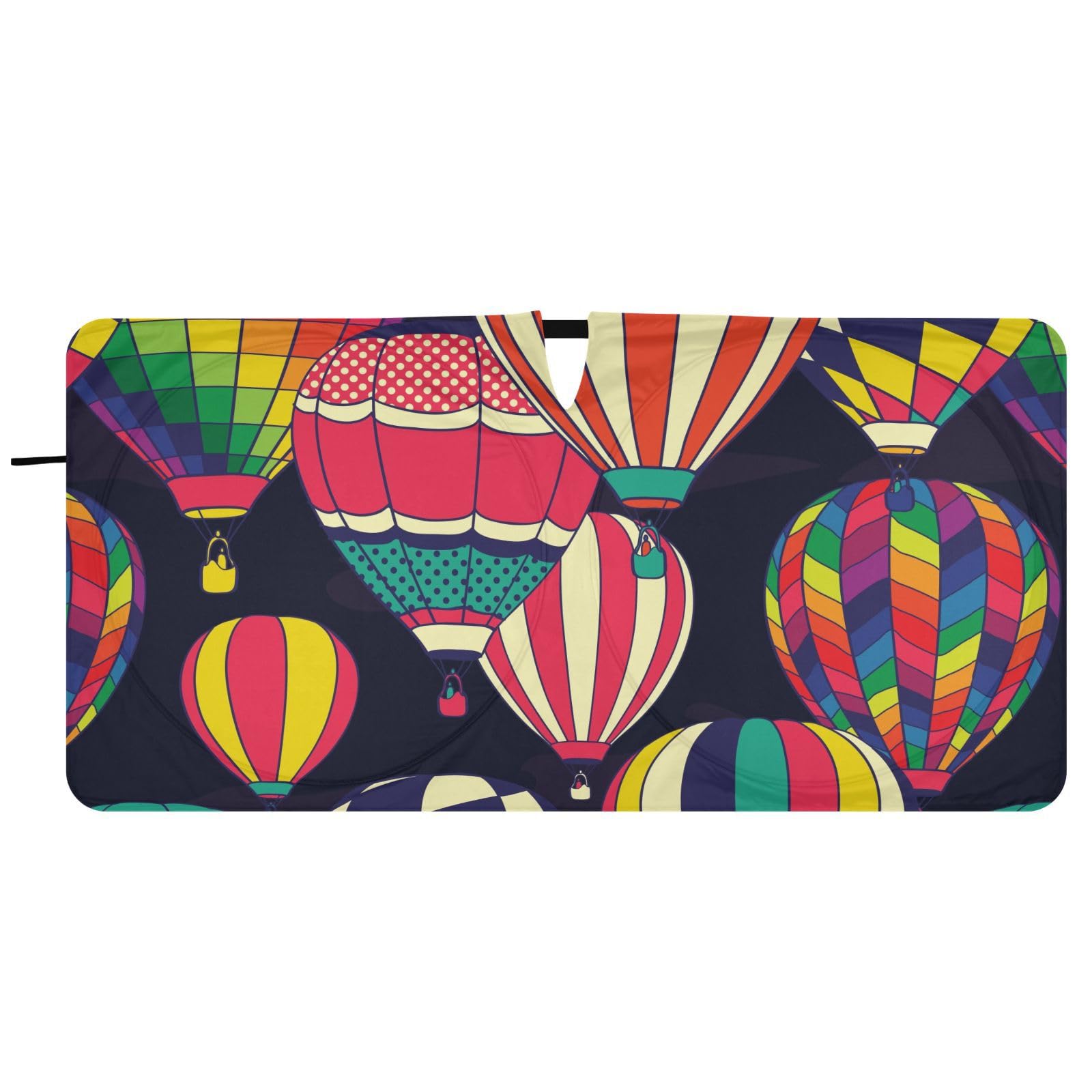 Hot Air Balloons Front Windshield Sun Shade for Car Trucks Foldable Car Sun Visor with Storage Pouch Sun Shade for Most Sedans SUV Automotive Interior Accessories Window