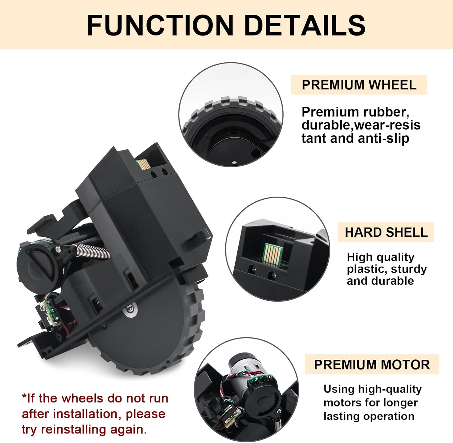 Garbage fighter Right Left Drive Wheel Module for iRobot S9 (9150) S9+ S9 Plus (9550) Robot Vacuum Cleaner Repair Replacement Parts Accessories