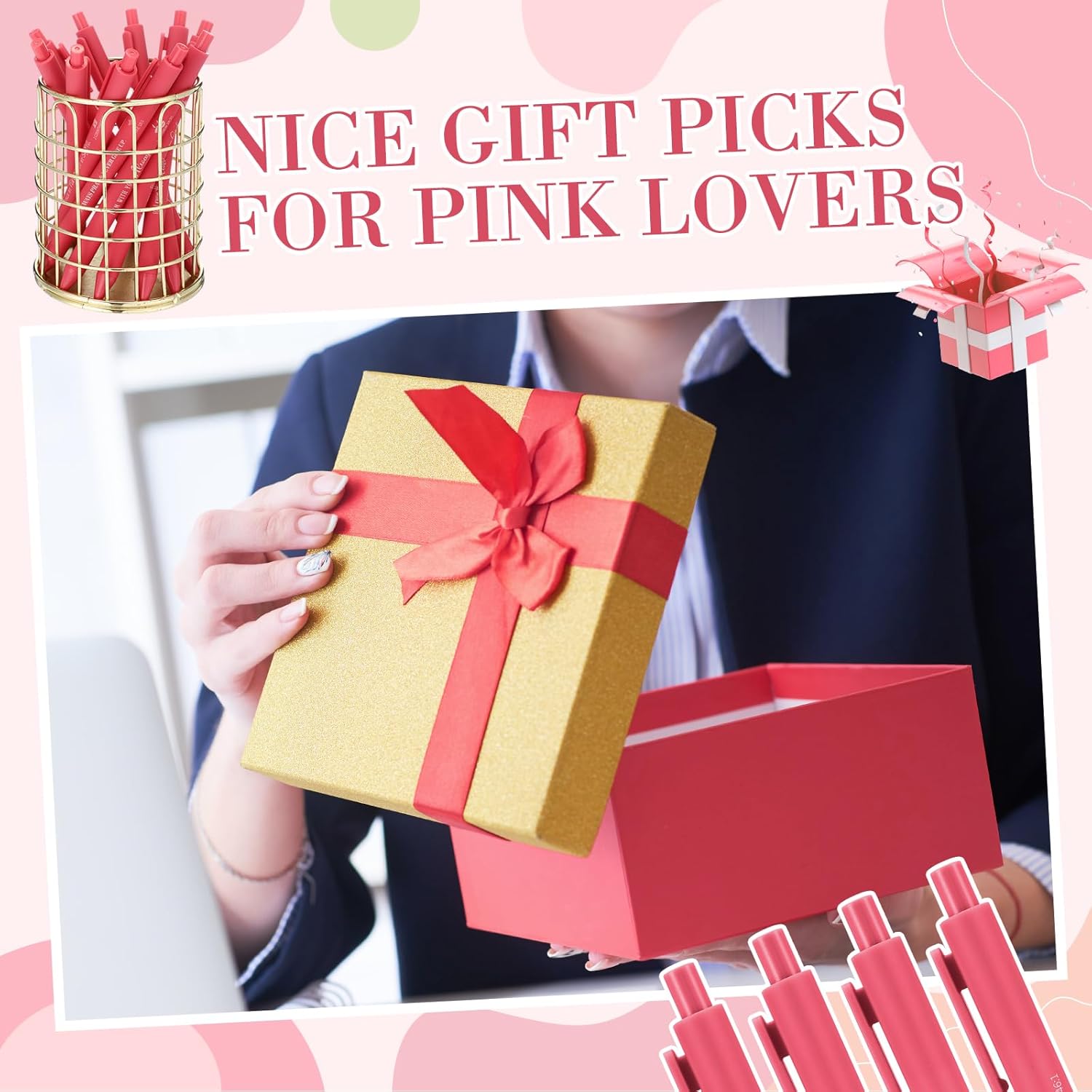 Engrowtic 100 Pcs Christian Gifts Bulk Bible Verse Pens Inspirational Quotes Scripture Ballpoint Pens Christian Gift for Bible Women Employee Sunday School Study(Deep Pink Color)