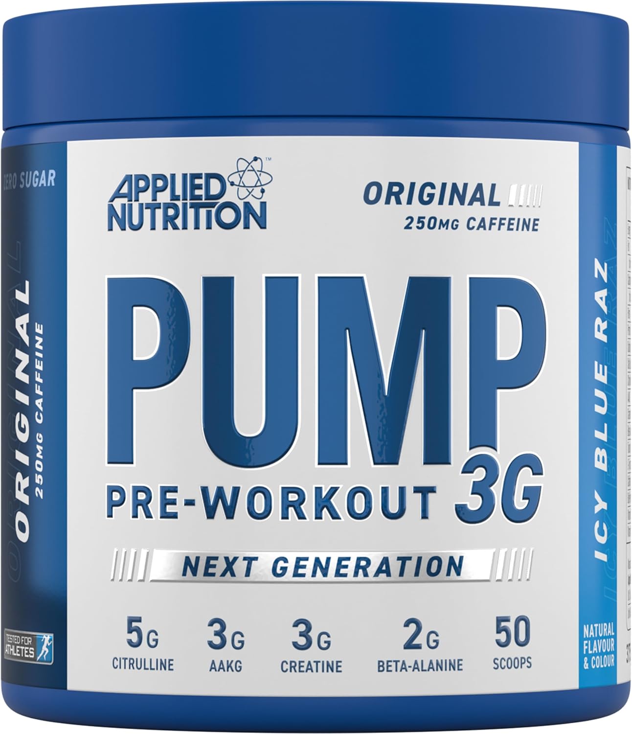 Applied Nutrition Pump 3G Pre Workout – Energy, Focus & Performance (375g – 25 Servings) (ICY Blue Raz)