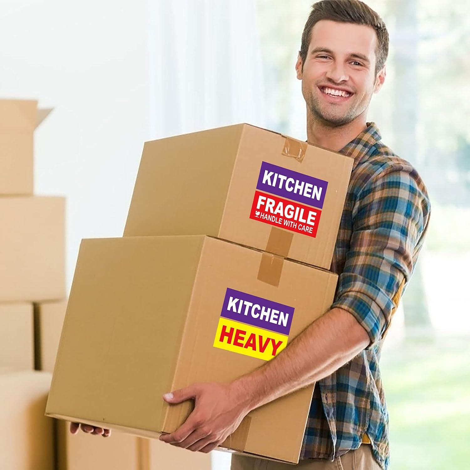 528 pcs Large Removable Home Moving Sticker Labels 20 Different Color ...
