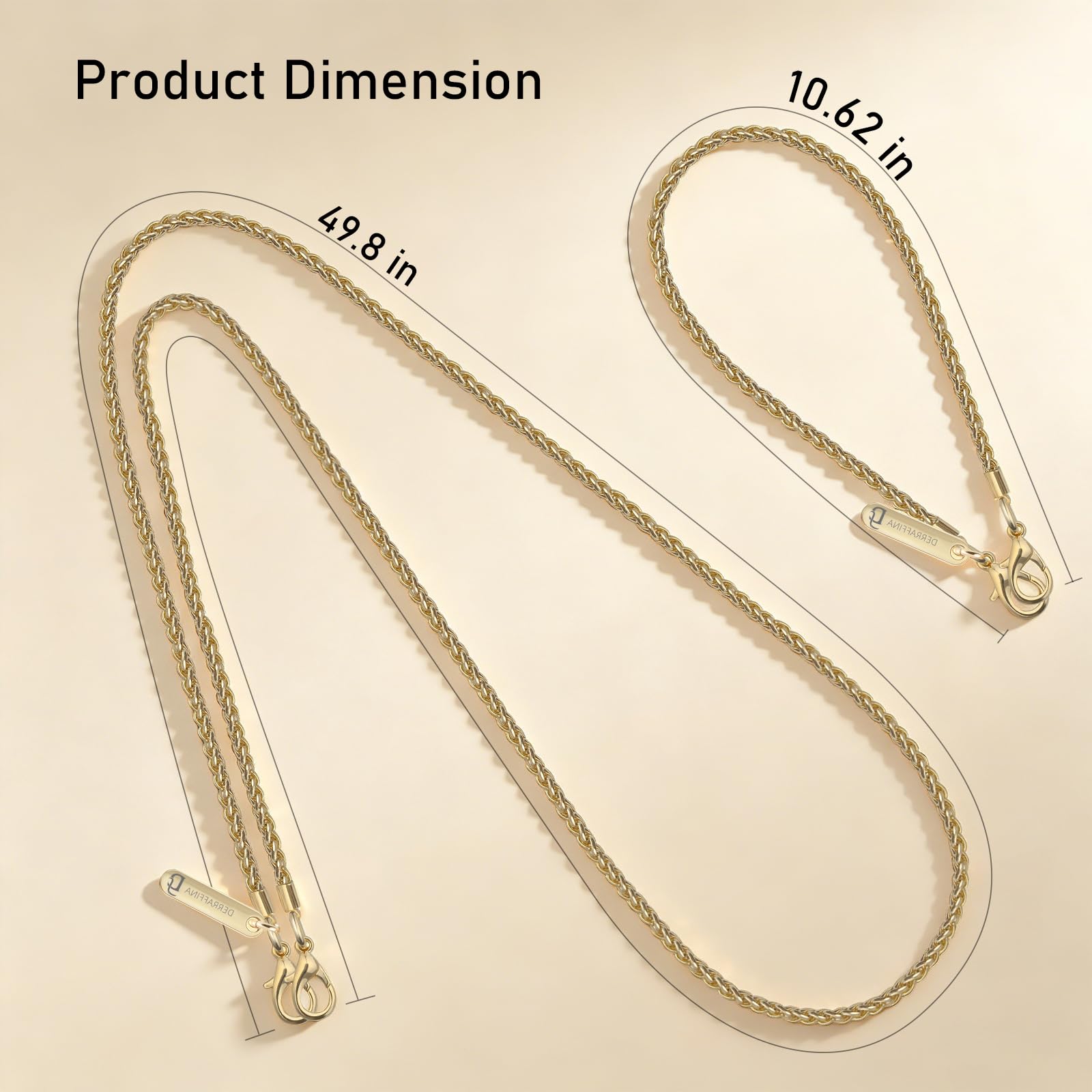 Cadena de teléfono elegante correa cruzada para teléfonos celulares, extensión dorada