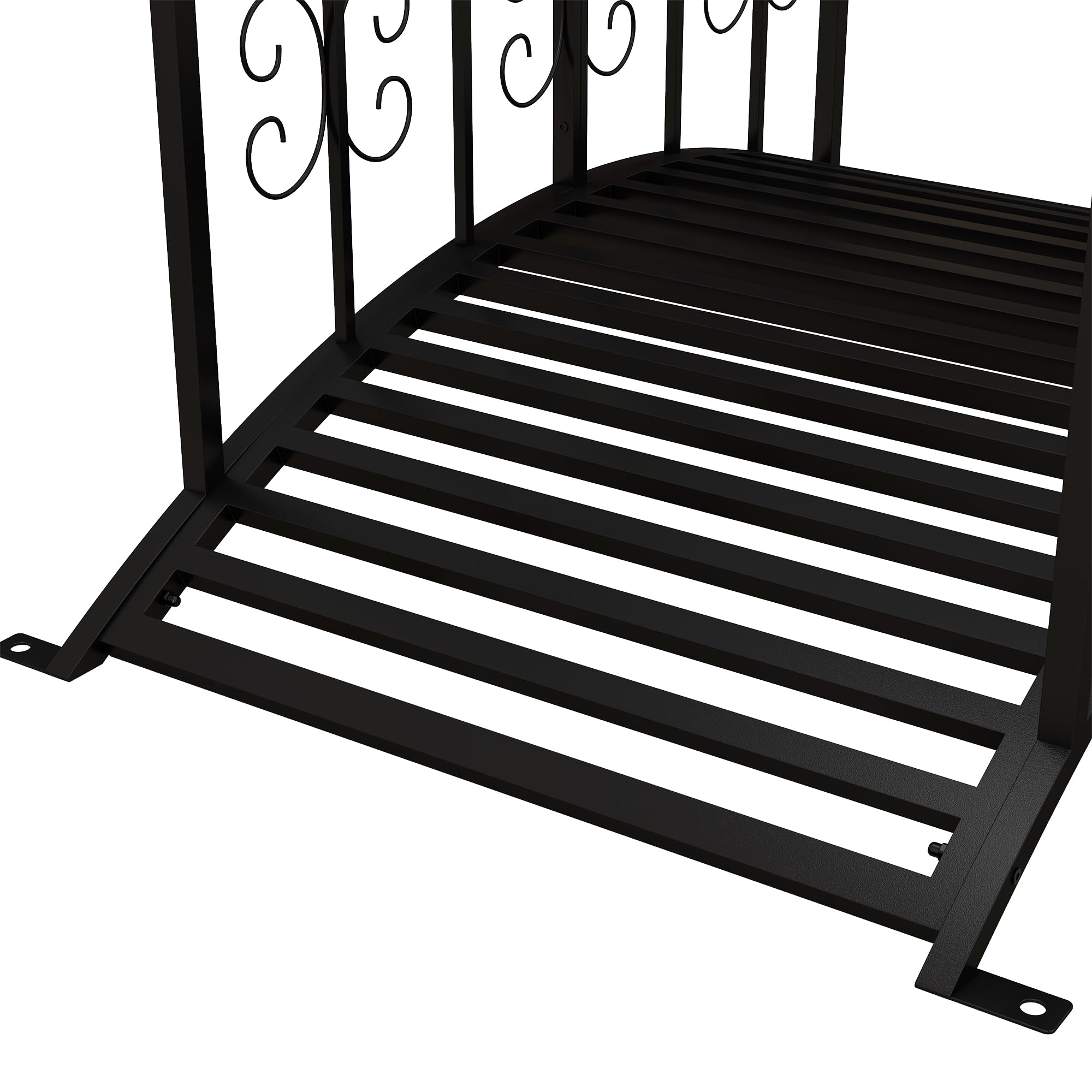 Outsunny Pont de Jardin Pont en Acier avec Garde-Corps latéraux, Charge Maximale 120 KG, décoration de Jardin pour Jardin, Étang, Ruisseau, 119 x 67 x 70 cm, Noir