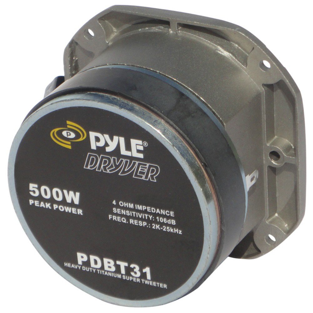 1 Tweeter PYLE PDBT31 PDBT 31 Driver A COMPRESIÓN 250 VATIOS RMS 500 VATIOS MAX X Empleo SPL por Coche con IMPEDANCIA 4 Ohm por DJ Disco Fiestas CASA Coche, 1 piezo