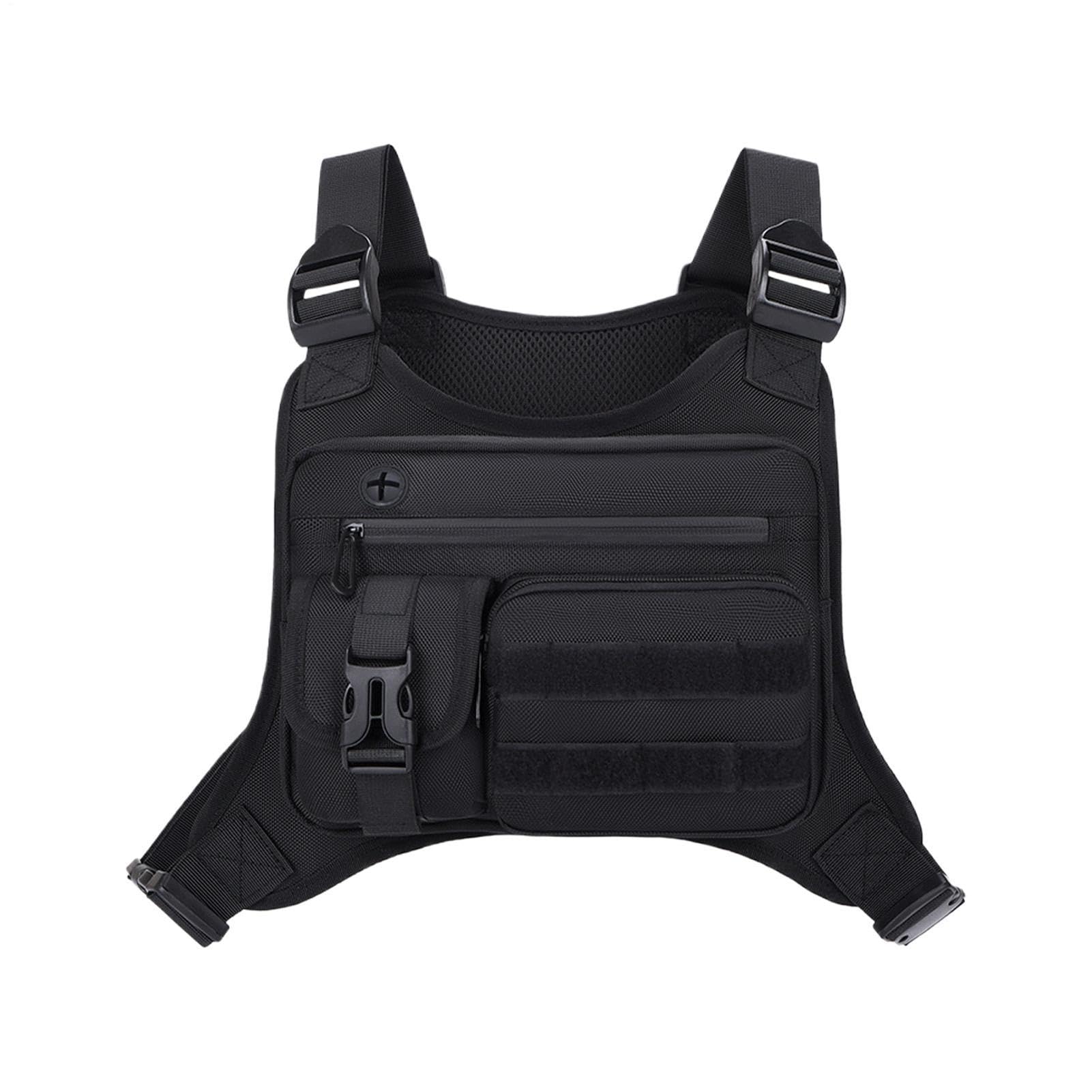 Chaleco para correr para hombre ligero con bolsa de pecho de acceso rápido 8