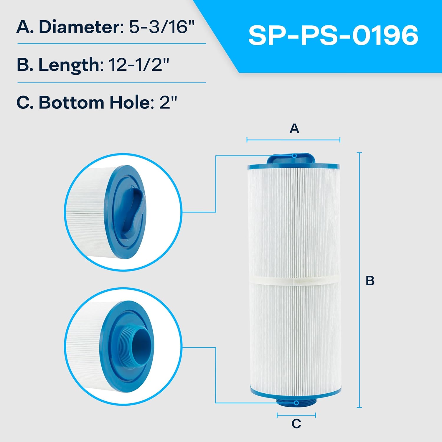 SpiroPure Replacement for Unicel 5CH-352 Marquis 20042 20041 Filbur FC-0196 Pleatco PPM35SC-F2M Hot Tub Spa Pool Filter Replacement Cartridge
