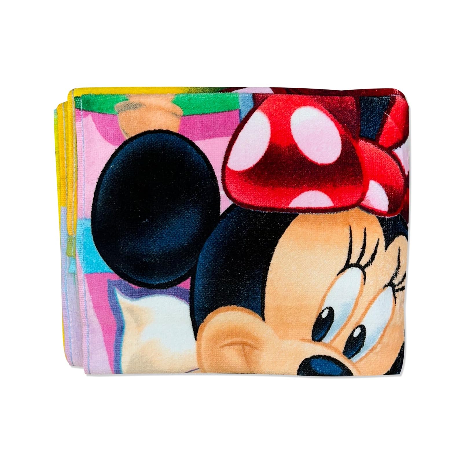Disney Minnie Mouse Serviette à Capuche Motif Fleurs Rose Rouge