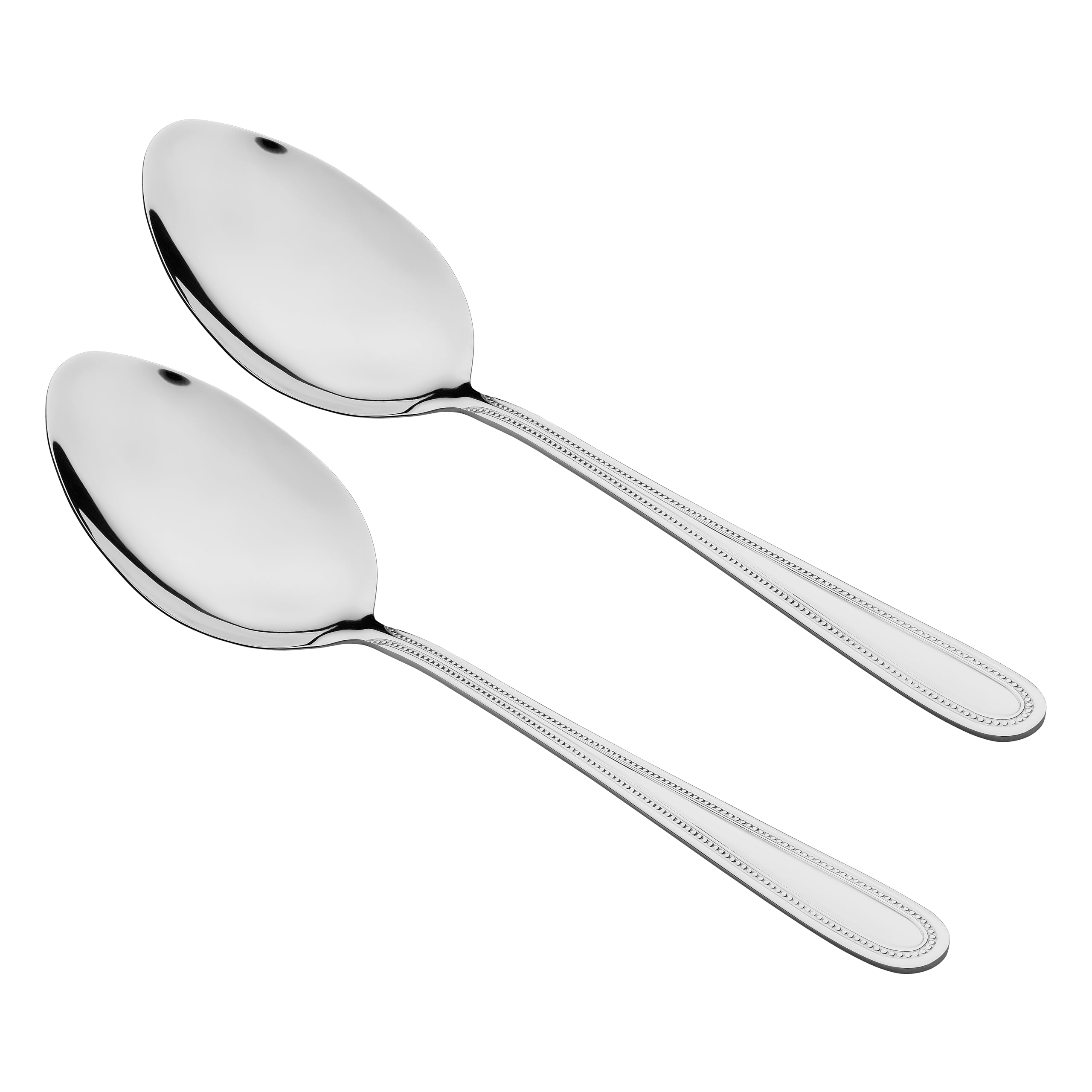Tala Serving Spoons, Set of 2 Stainless Steel Serving Spoons with Beaded-Edge Design Premium 18/10 Cutlery, Rust-Resistant & Dishwasher Safe