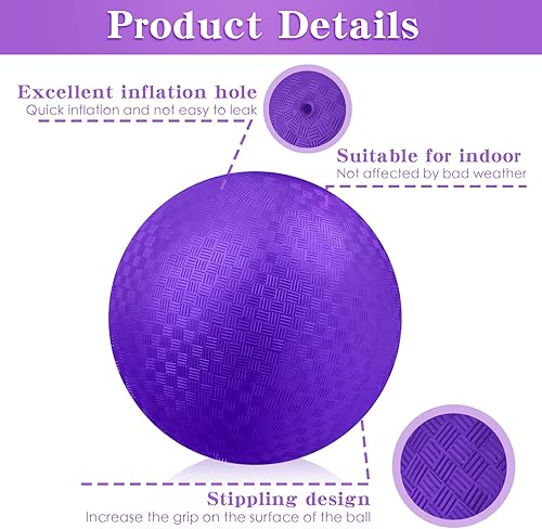 Miniatura 3 de 24 bolas de Dodgeballs a granel de 6 pulgadas, bolas inflables de goma deportivas con una bomba de mano para niños y adultos, juegos de pelota en