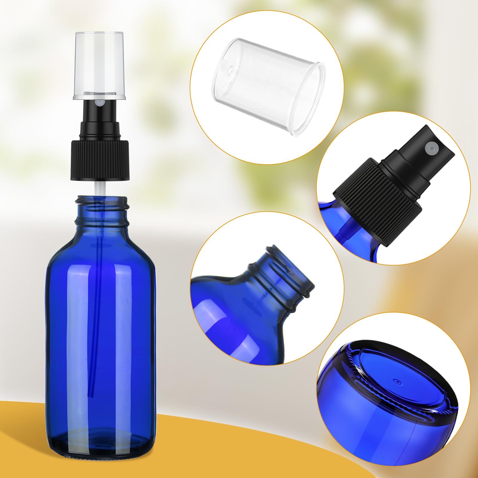 Maxcheck 50 Stück 118 ml kleine Glas-Sprühflaschen für ätherisches Öl, leere Sprühnebelflasche, leer, feiner Nebel und nachfüllbarer Nebel, nachfüllbare Flüssigkeitsbehälter für Parfüm, Reinigung