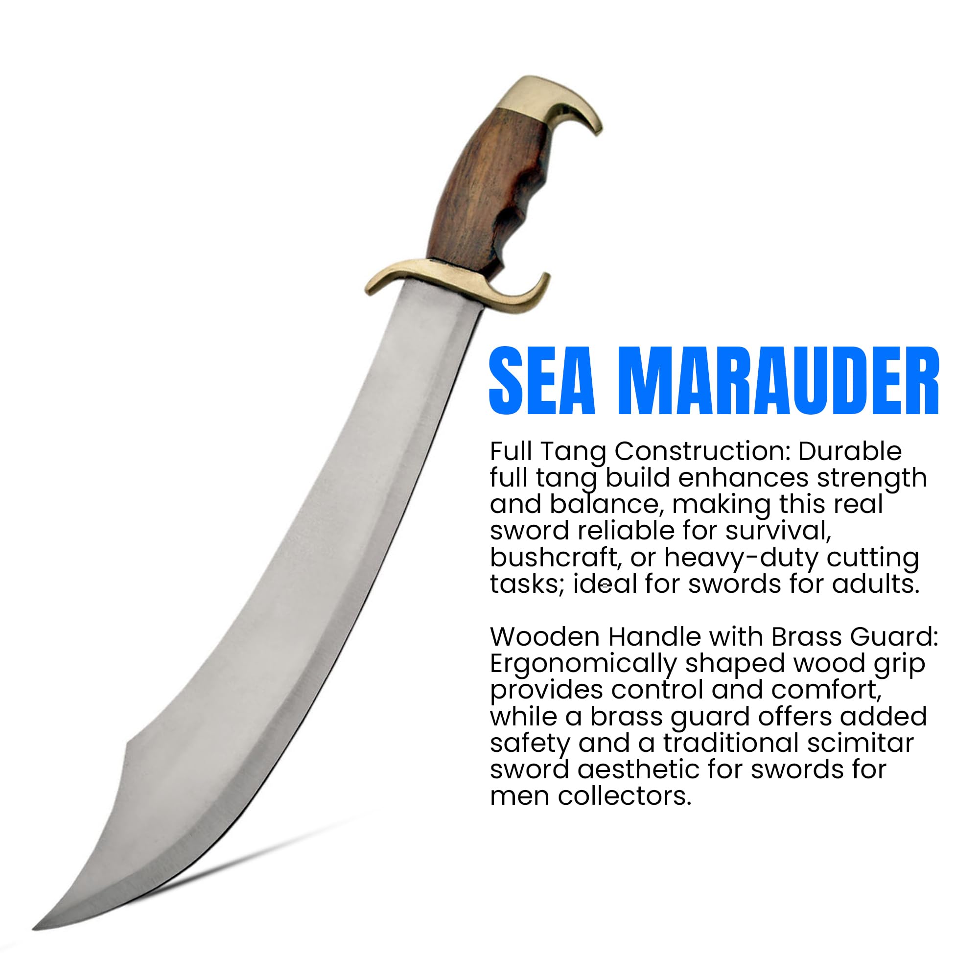 Amazon.com : SZCO Sea Marauder 17” Fixed Blade Scimitar Sword