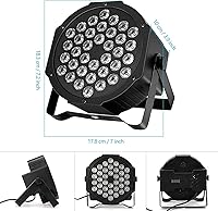 Vista 6 de Litake - Luces Par de DJ, RGB 36 LED, luces de escenario activadas por sonido, luces LED ascendentes controladas por control remoto y DMX, 7 modos