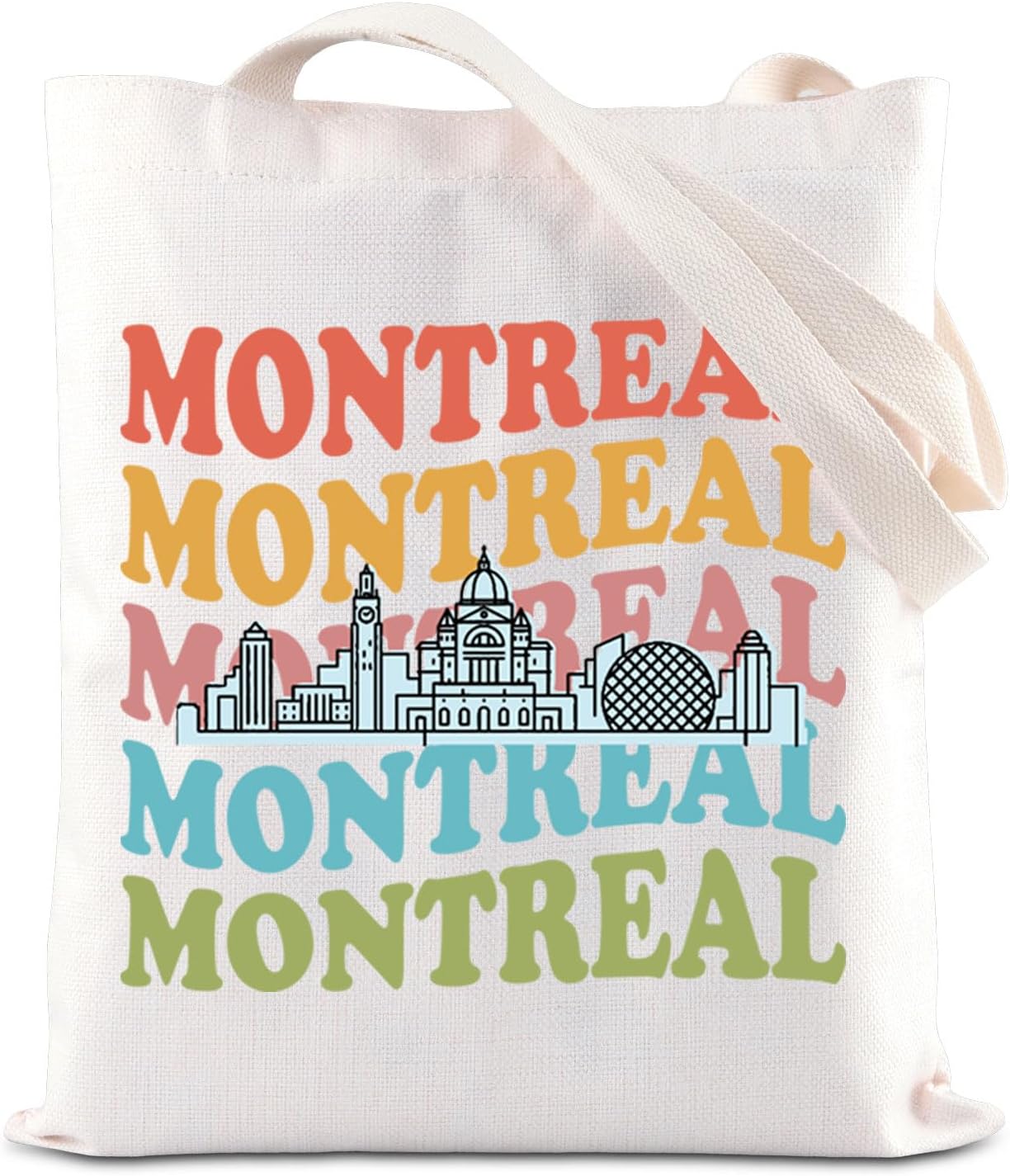TSOTMOMontreal Skyline Line Tote Bag Canada City Vacation Souvenir Canadian Reusable Shoulder Bag Montreal Cityscape Gift