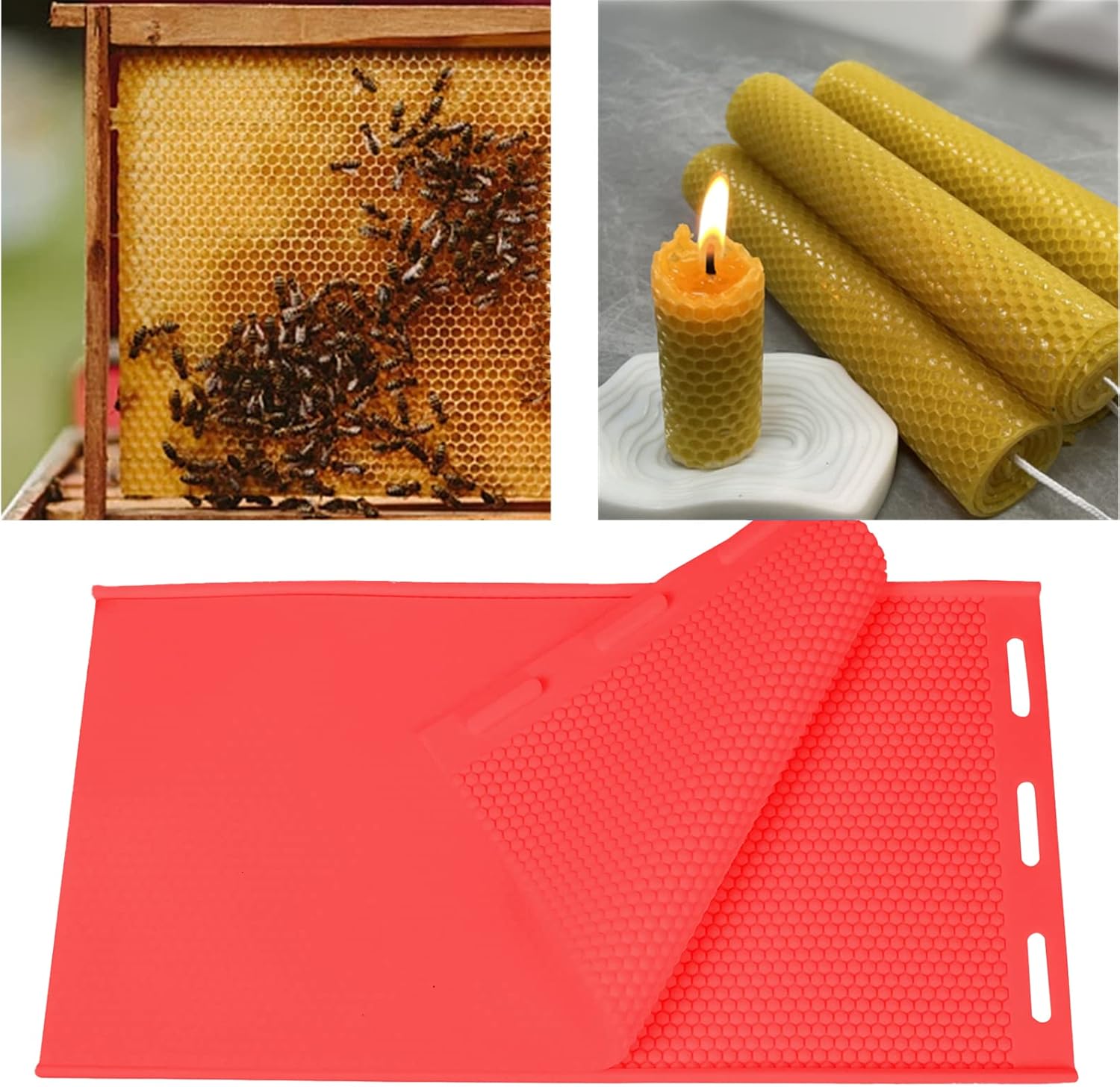 Beeswax Foundation Press Mold Beekeeping Silicone Flexible Beehive Wax