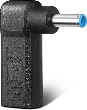 100W USB C to 4.5x3.0mm DC Connector, 4.5 x 3.0mm 19.5V DC Adapter Type C Male to Female Made for HP Laptops Series