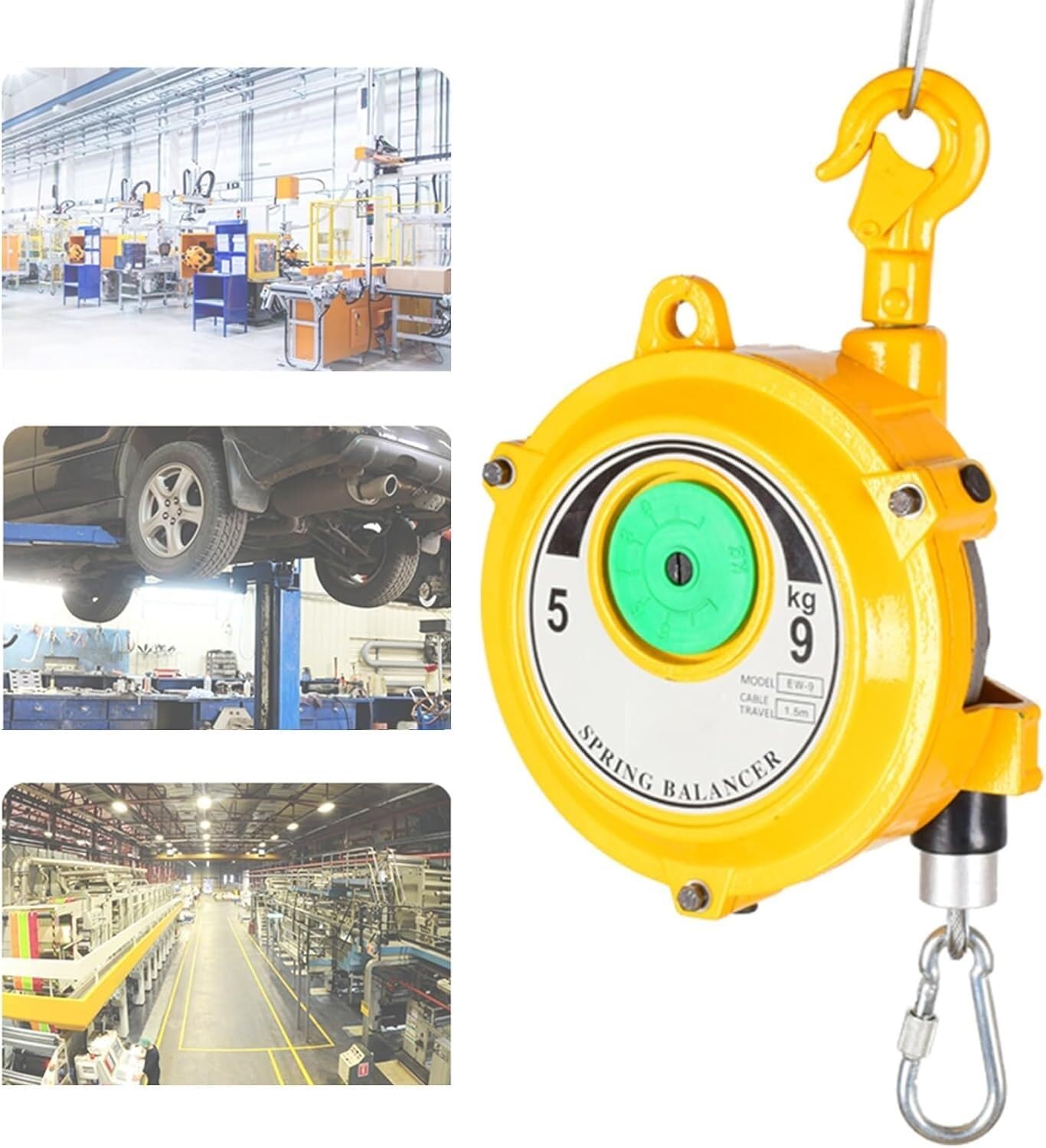 VUIKLCty Balancer Balancer With Hook And Wire Rope Hanger Spring Balancer, Multifunctional Aid (Size : 5-9kg)