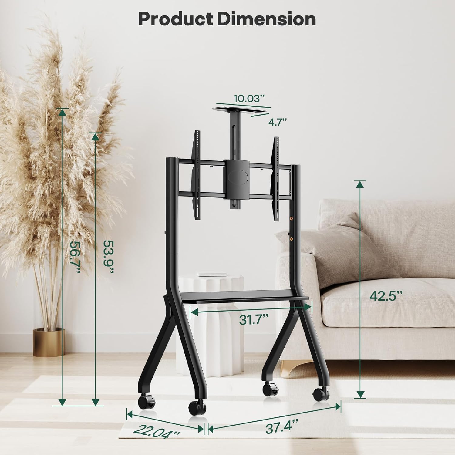 SYLVOX Outdoor TV with Rolling Stand, 55 inch 4K Smart TVs, Weatherproof & IP55 Waterproof, Support Google Assistant, Chromecast, 1000 nit Brightness Partial Sun (Deck Pro 2.0/2024)
