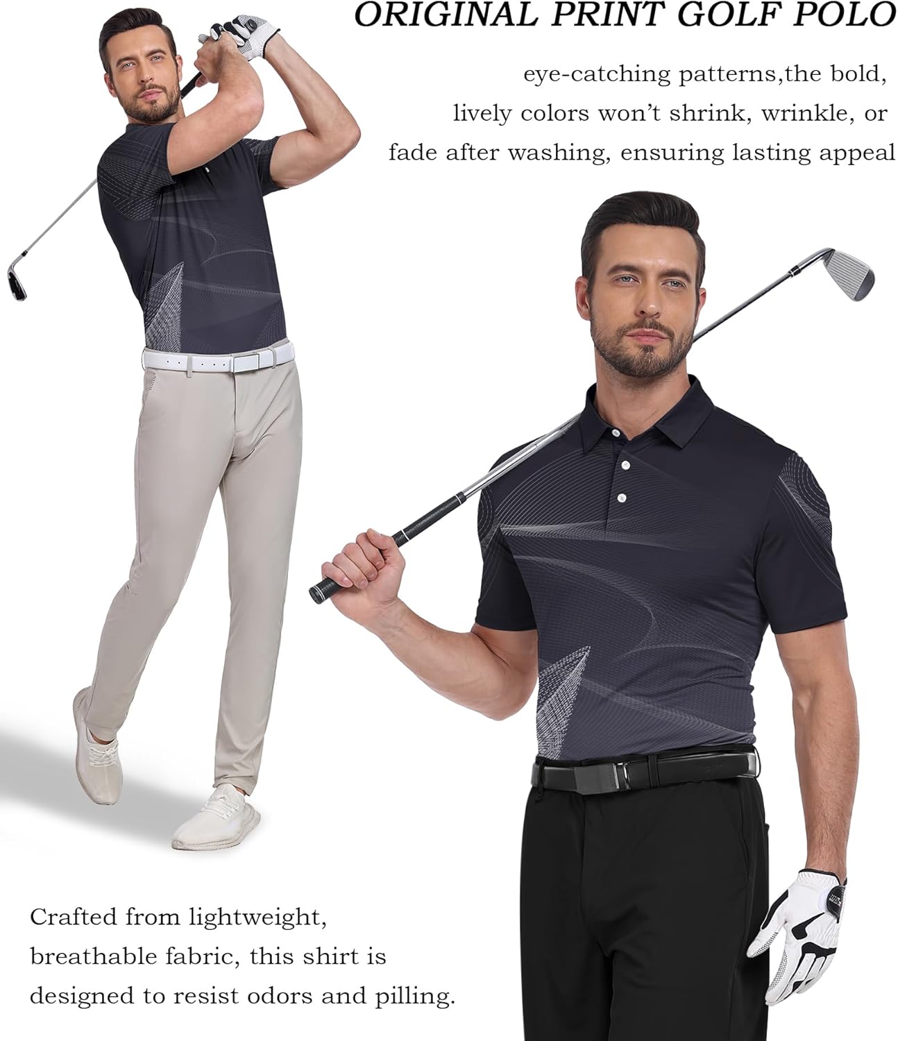 V VALANCH Mens Polo Shirts Short Sleeve Moisture Wicking Golf Tennis Polo Casual Shirts - Image 3