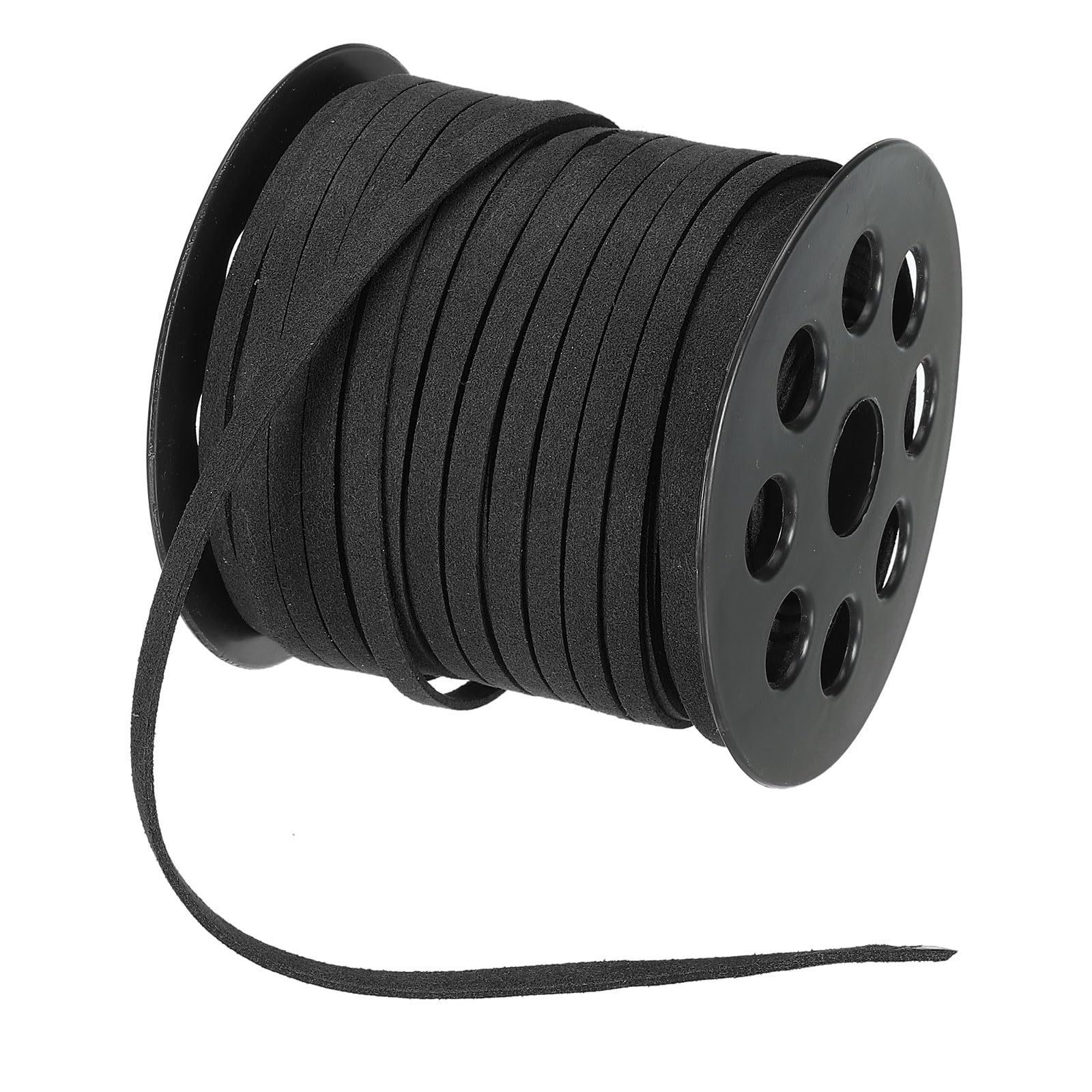 Lacet en cuir suédé plat noir de qualité supérieure pour bijoux artisanaux 45m