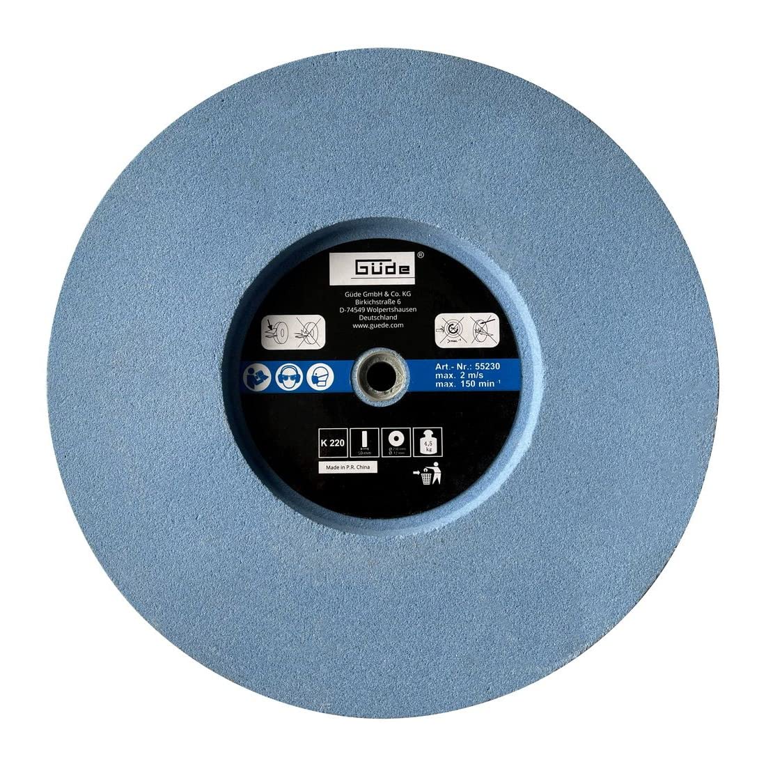 Güde Disco abrasivo K 220, 250 x 50 x 12 mm, per levigatrice a delta, foglio abrasivo, disco abrasivo